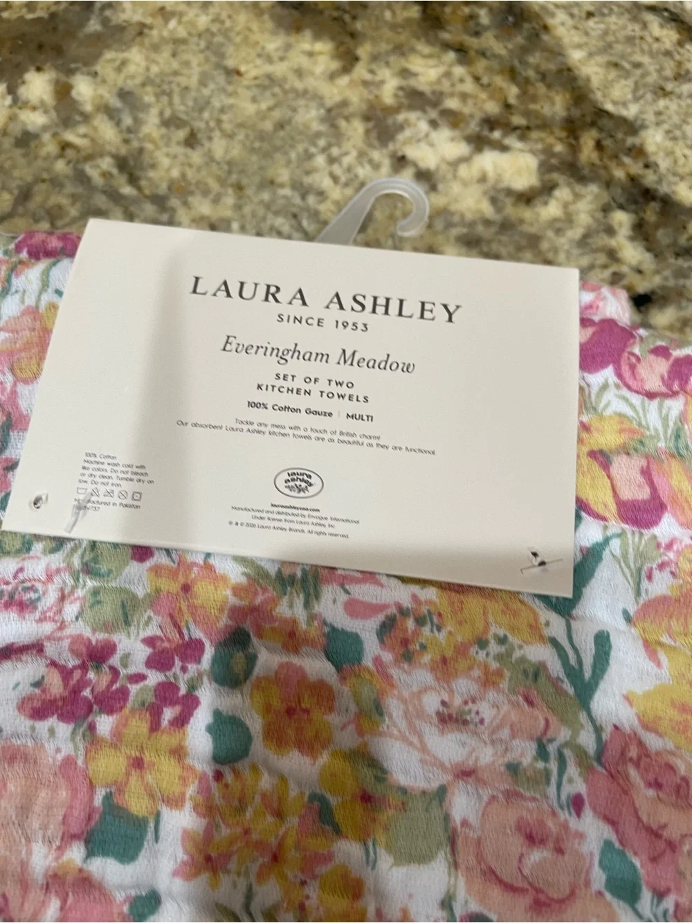 Laura Ashley Everinghan Meadow Cotton Gauze kitchen towel set - NEW